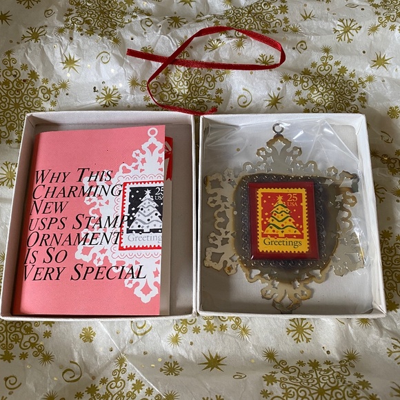 USPS I Silverplate Snowflake Christmas Tree Stamp Ornament - Picture 2 of 12